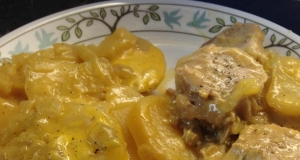 Pork Chops and Cheesy Scalloped Potatoes