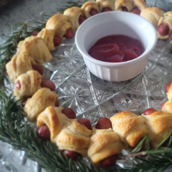 Pigs in a Blanket Christmas Wreath