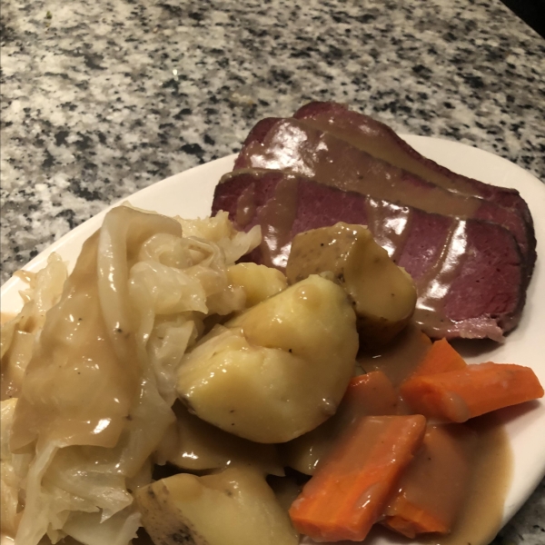 Corned Beef and Cabbage with Guinness®-Dijon Gravy