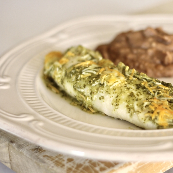 Spicy Chicken Enchiladas with Tomatillo Salsa