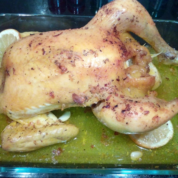 Moist Garlic Roasted Chicken