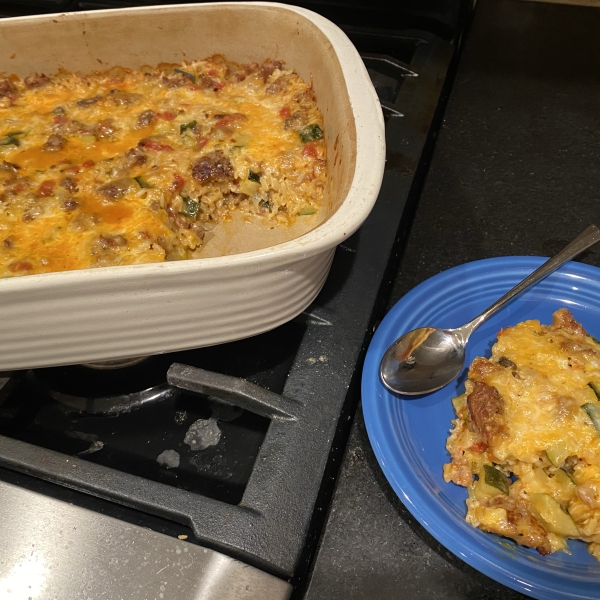 Cheesy Sausage Zucchini Casserole