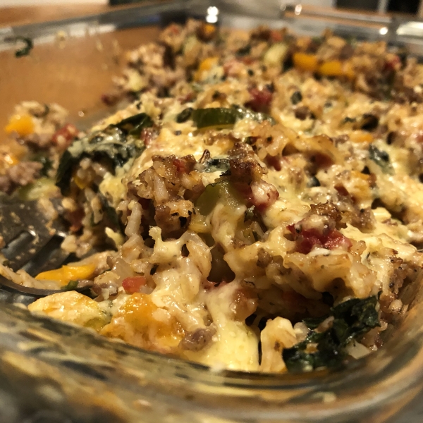 Cheesy Sausage Zucchini Casserole