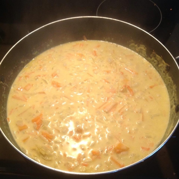 Green Curry with Sweet Potato and Aubergine (Eggplant)