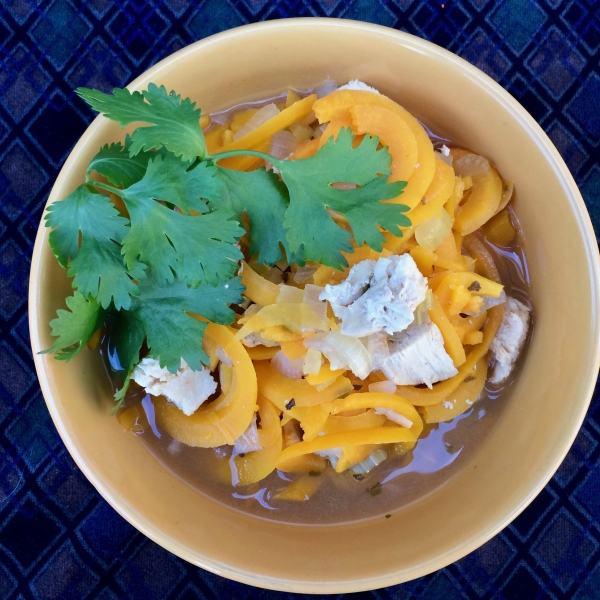 Butternut Squash Noodle Soup with Turkey