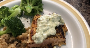 Grilled Salmon with Avocado Dip