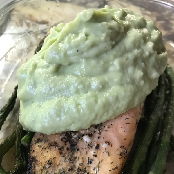 Grilled Salmon with Avocado Dip