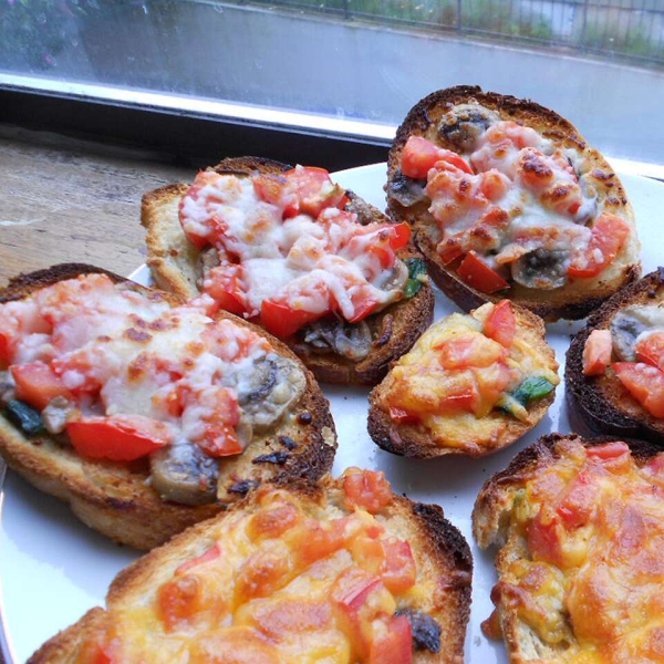 Mushroom and Tomato Bruschetta