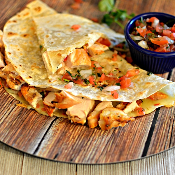 Cherry Wood-Smoked Chicken Breast Quesadillas with Pico de Gallo