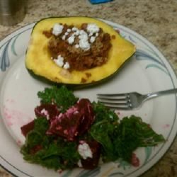 Acorn Squash with Sweet Spicy Sausage