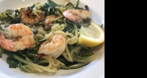 Lemon Zucchini Spaghetti with Shrimp