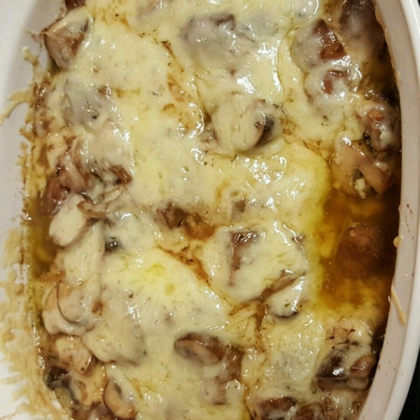 Chicken Gruyere with Sauteed Mushrooms