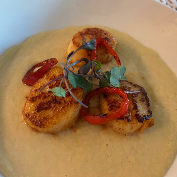 Seared Scallops with Corn Cream