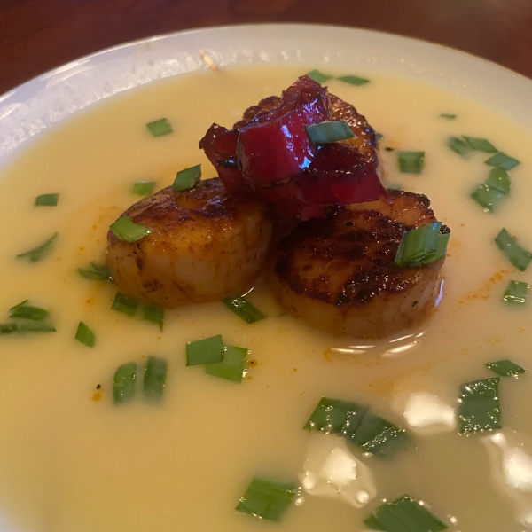 Seared Scallops with Corn Cream