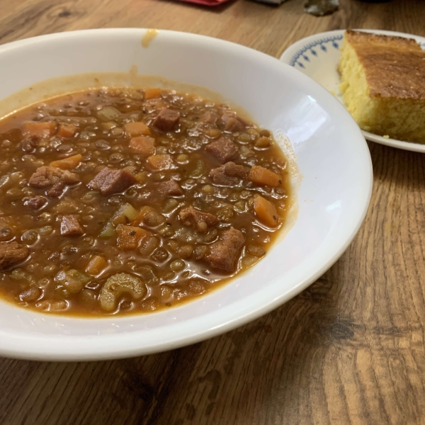 Instant Pot Lentil and Ham Soup