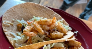 Air Fryer Shrimp Tacos with Creamy Cilantro Sauce