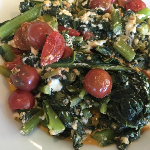 Easy Chard with Feta and Cherry Tomatoes