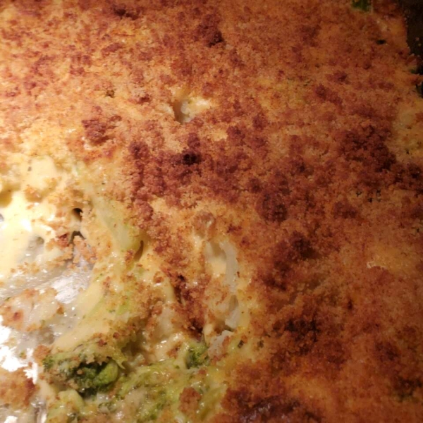 Broccoli and Cauliflower Gratin