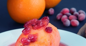 Poached Quince with Cranberries