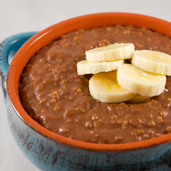 Slow Cooker Chocolate Banana Steel Cut Oats