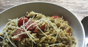 Pesto Orzo with Roasted Zucchini