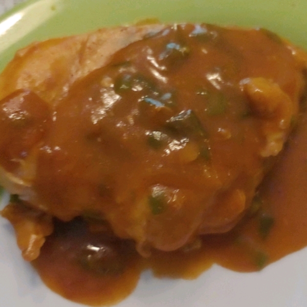 Chicken Breasts with Chipotle Green Onion Gravy