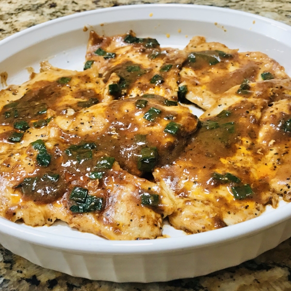 Chicken Breasts with Chipotle Green Onion Gravy