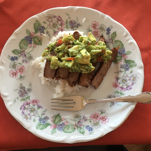 Flank Steak with Avocado Salsa