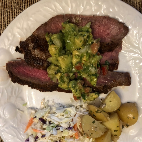 Flank Steak with Avocado Salsa