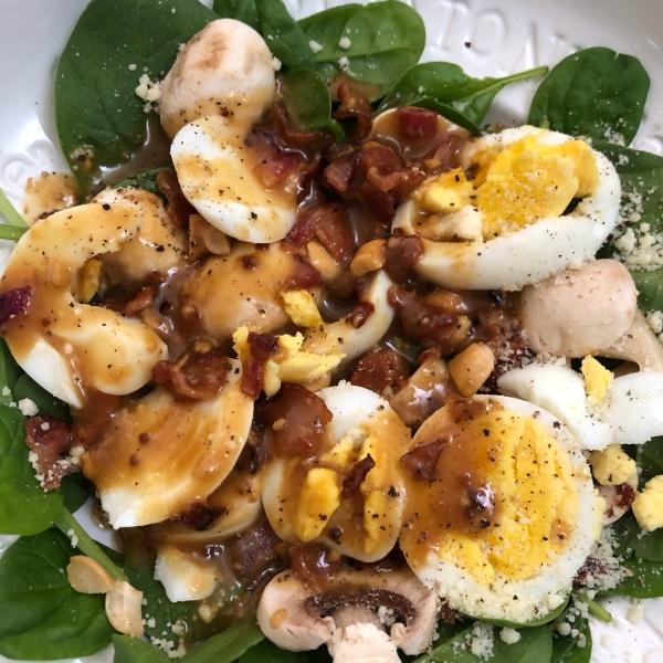 Spinach Salad with Warm Bacon-Mustard Dressing