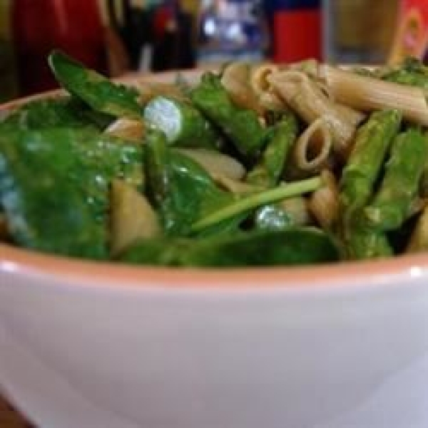 Salmon and Asparagus with Penne and Light Cream Sauce