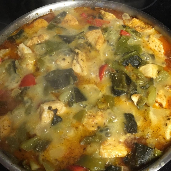 Chicken with Tomatillos and Poblanos