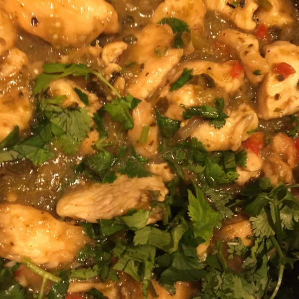 Chicken with Tomatillos and Poblanos