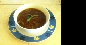 Mexican Lentil Soup with Cactus