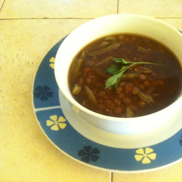 Mexican Lentil Soup with Cactus