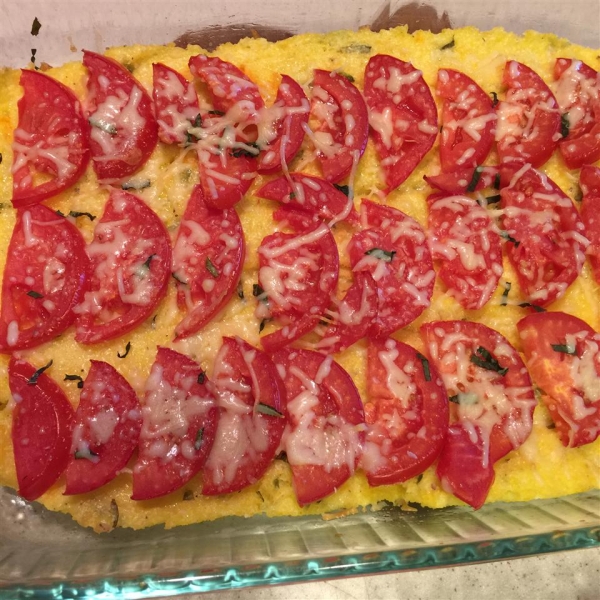 Baked Polenta with Fresh Tomatoes and Parmesan