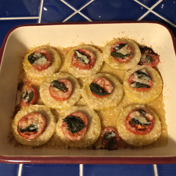 Baked Polenta with Fresh Tomatoes and Parmesan
