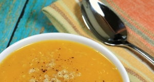 Creamy Butternut Squash Soup with Fresh Ginger and Quinoa