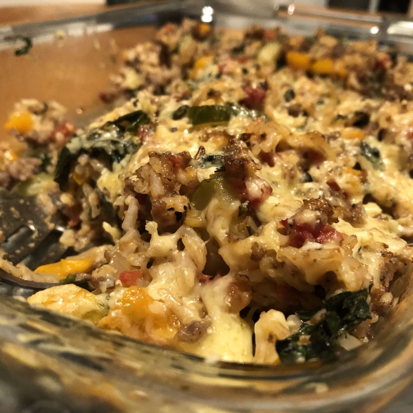 Cheesy Sausage Zucchini Casserole