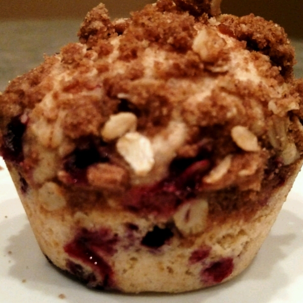 Whole Wheat Huckleberry Crumb Muffins