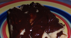 Peanut Butter-Filled Crepes with Warm Chocolate Sauce