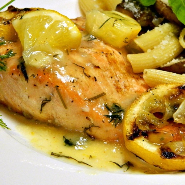 Big Ray's Lemony Grilled Salmon Fillets with Dill Sauce