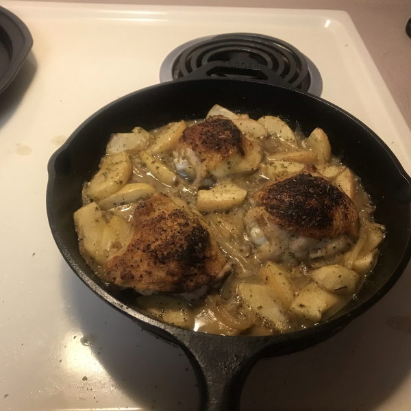 Baked Chicken Thighs with Apples and Onions