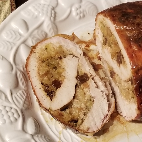 Turkey Breast Roulade with Apple and Raisin Stuffing
