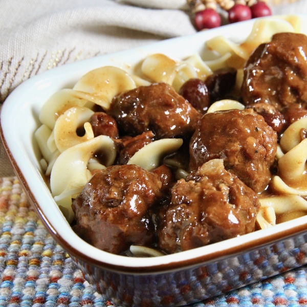 Weeknight Sauerbraten Meatballs