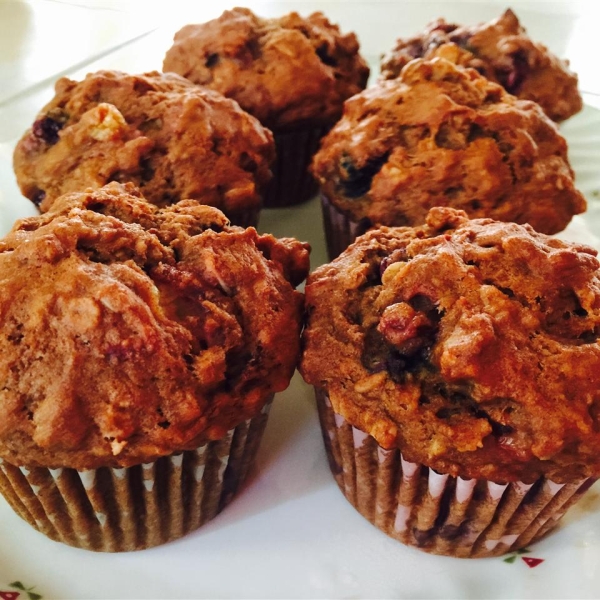 Whole Wheat Blueberry Beet Muffins