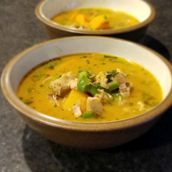 Red Curry Chicken and Pumpkin Soup