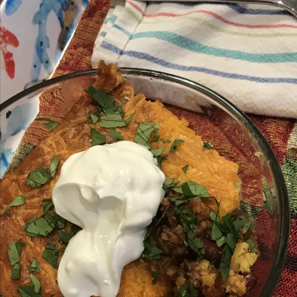 Firehouse Chili and Cornbread Casserole