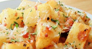 Roasted Potatoes with Bacon, Cheese, and Parsley