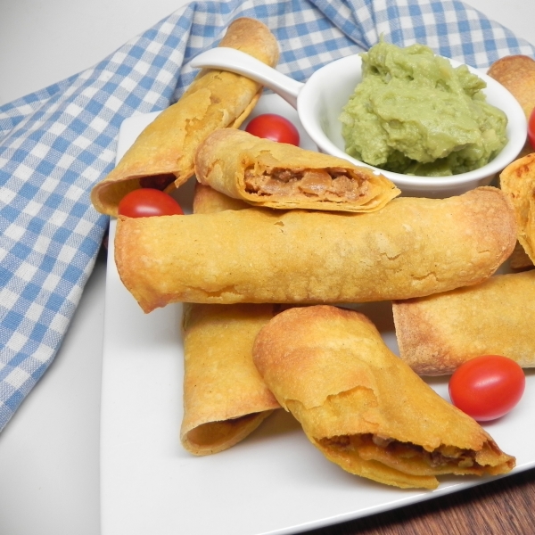 Air Fryer Beefy Vegan Taquitos